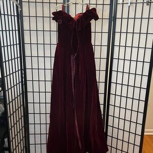Elegant Burgundy Off-Shoulder Gown
